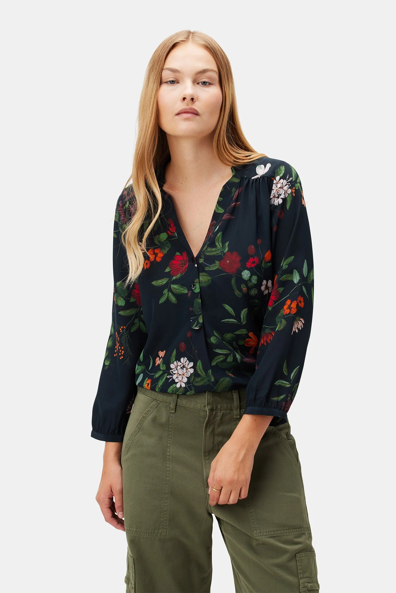 Amy Washable Silk Blouse - Osaka Floral 1 Amy Washable Silk Blouse - Osaka Floral