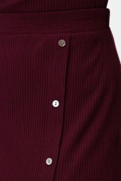Gadot Paris Rib Skirt - Plum -Women Clothing Sales 3800R1 Lux Turtleneck Plum 5