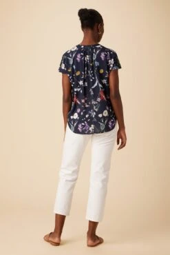 Renata Ecovero Blouse - Gemini Navy -Women Clothing Sales 607 Renata Ecovera Viscose Gemini Navy 3