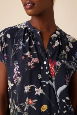 Renata Ecovero Blouse - Gemini Navy -Women Clothing Sales 607 Renata Ecovera Viscose Gemini Navy 4