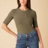Jane Paris Rib Top - Calla Green