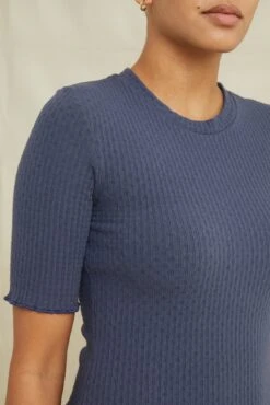 Mylene Pointelle Rib Dress - Pacific Blue -Women Clothing Sales 7550MylenePacificBlue 1125 web b4451383 256e 402b 8988 08b6e29ddf91