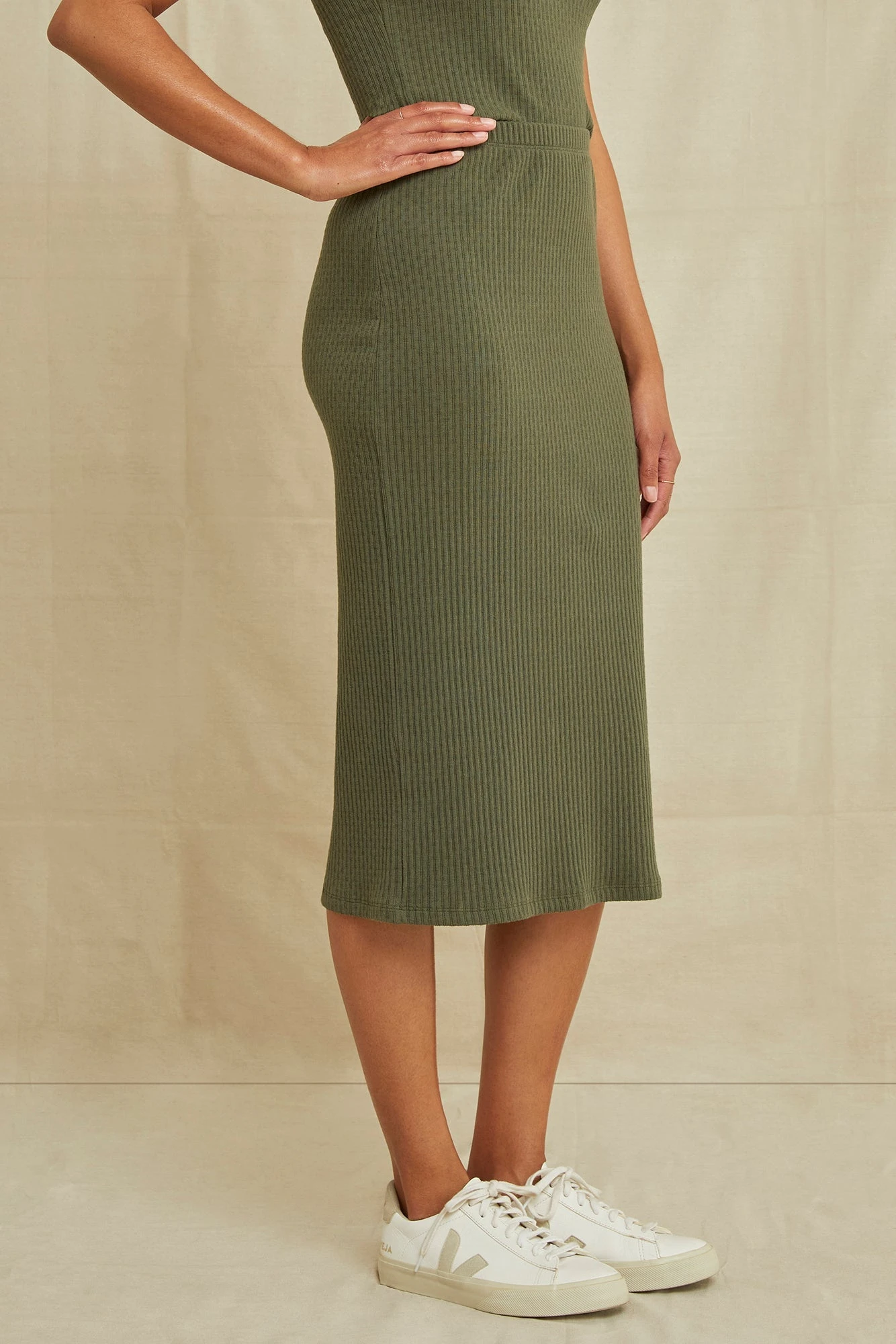 Sloane Pointelle Rib Skirt - Calla Green 2 Sloane Pointelle Rib Skirt - Calla Green - Image 2
