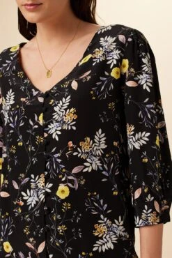 Heidi Washable Silk Blouse - French Jardin Black -Women Clothing Sales 7904 Heidi French Jardin Black 4