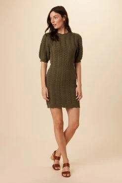 Bella Organic Cotton Dress - Calla Green