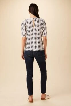 Sylvia Washable Silk Blouse - Squared Up White -Women Clothing Sales 7935 Sylvia Silk Squared Up White 3