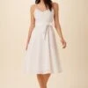 Adelina Cotton Eyelet Midi Dress - White