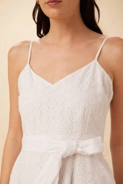 Adelina Cotton Eyelet Midi Dress - White -Women Clothing Sales 7944 Adelina White 4