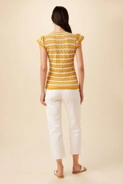 Kelso Organic Cotton Blouse - Ivory And Sunflower -Women Clothing Sales 7954 Kelso Ivory Sunflower 3