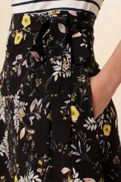 Blaze Washable Silk Wrap Skirt - French Jardin Black -Women Clothing Sales 7965 Blaze Wrap French Jardin Black 4