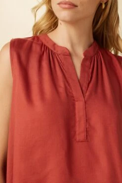 Alicia Tencel Blouse - Red Clay -Women Clothing Sales 7976 Alicia Red Clay 4