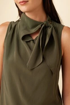 Leyna Washable Silk Blouse - Olive 7 Leyna Washable Silk Blouse - Olive -Women Clothing Sales 7983 Leyna Olive 4