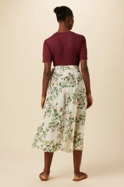 Flora Washable Silk Wrap Skirt - Silverwood Floral -Women Clothing Sales 8327 Flora Silverwood Floral 3