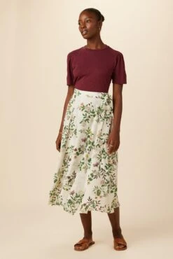 Flora Washable Silk Wrap Skirt - Silverwood Floral -Women Clothing Sales 8327 Flora Silverwood Floral 4