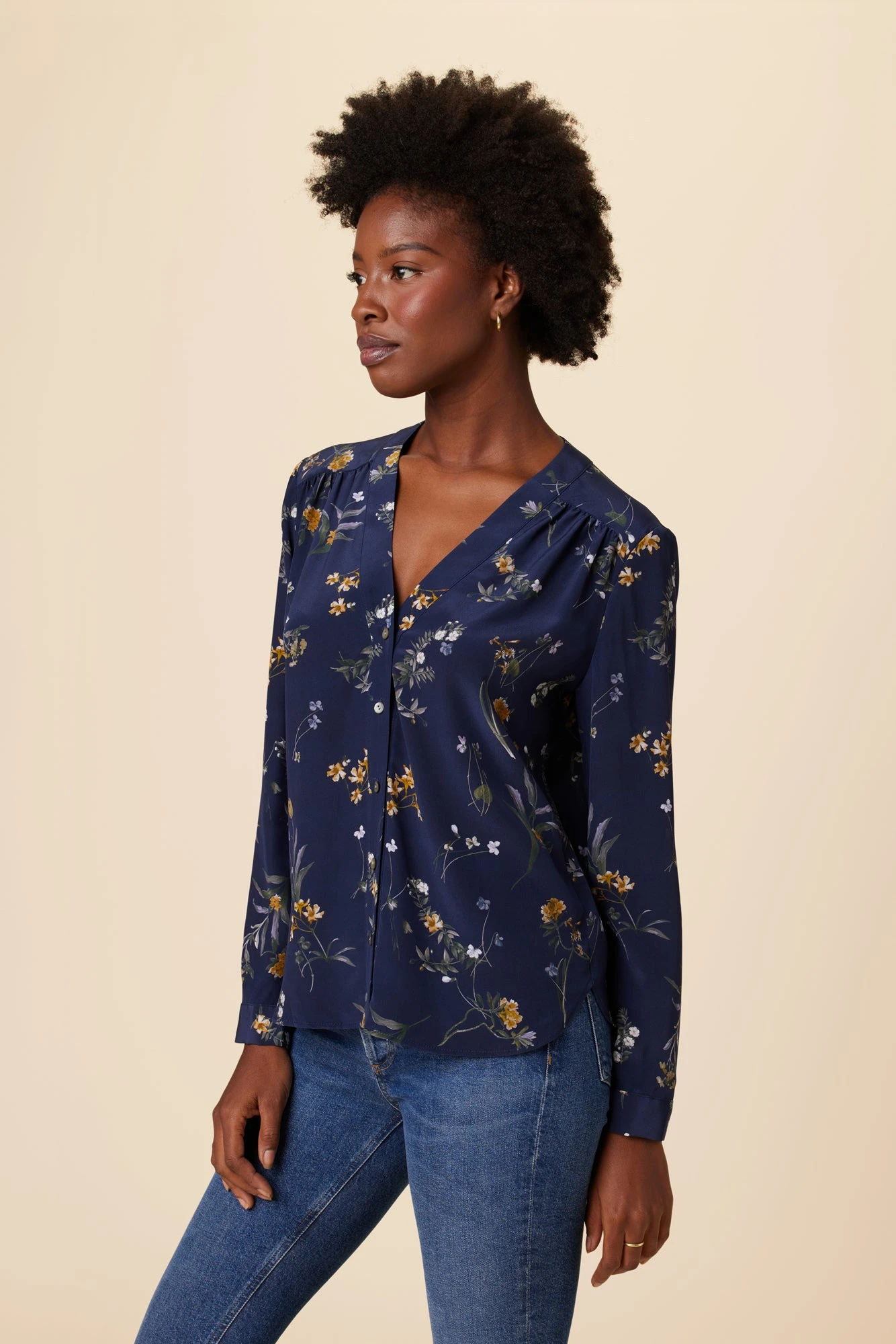 Kaya Washable Silk Blouse - Ana Floral 2 Kaya Washable Silk Blouse - Ana Floral - Image 2