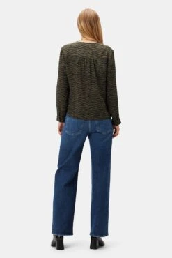 Kaya Washable Silk Blouse - Zebra Green Black -Women Clothing Sales 8509 Kaya Silk Zebra Green Black 3