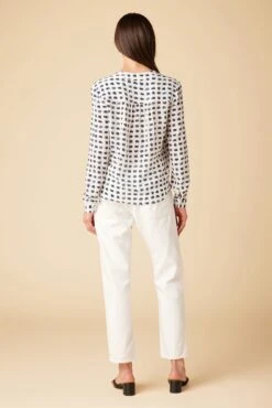 Kaya Washable Silk Blouse - Squared Up White -Women Clothing Sales 8509 Kaya Squared Up White 3