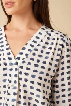 Kaya Washable Silk Blouse - Squared Up White -Women Clothing Sales 8509 Kaya Squared Up White 4