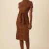 Colombe Reverie Knit Dress - Almond Leopard Print