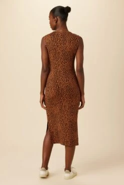 Cornelia Reverie Knit Dress - Almond Leopard Print -Women Clothing Sales 9363 Cornelia Almond Leopard 3