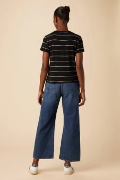 Berkeley Dream Knit Tee - Black Havana Stripe 6 Berkeley Dream Knit Tee - Black Havana Stripe -Women Clothing Sales 9493 SS Berkeley Black Havana Stripe 3