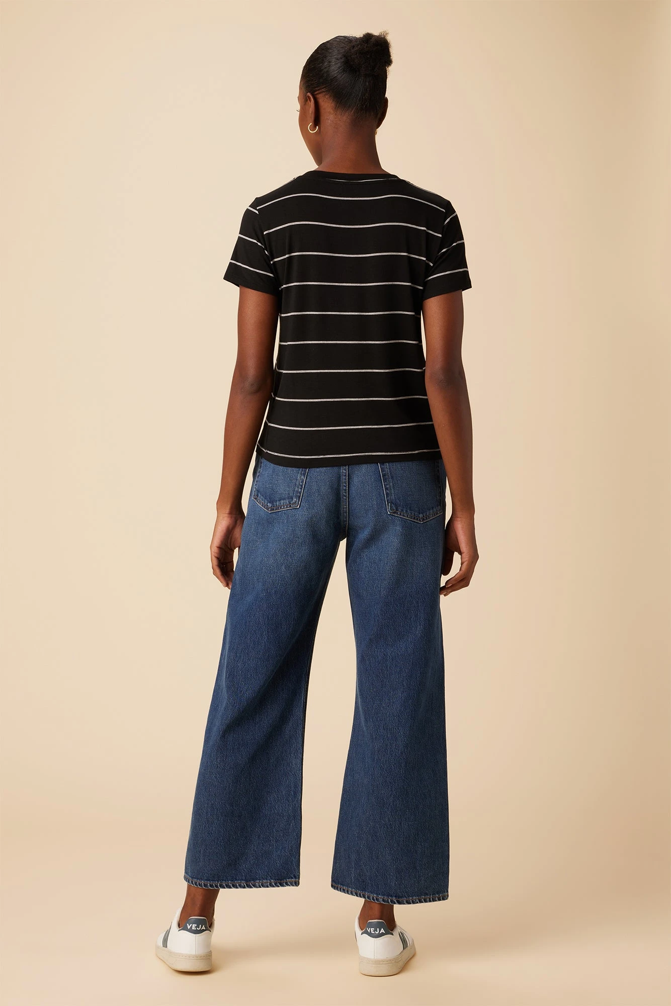 Berkeley Dream Knit Tee - Black Havana Stripe 3 Berkeley Dream Knit Tee - Black Havana Stripe - Image 3