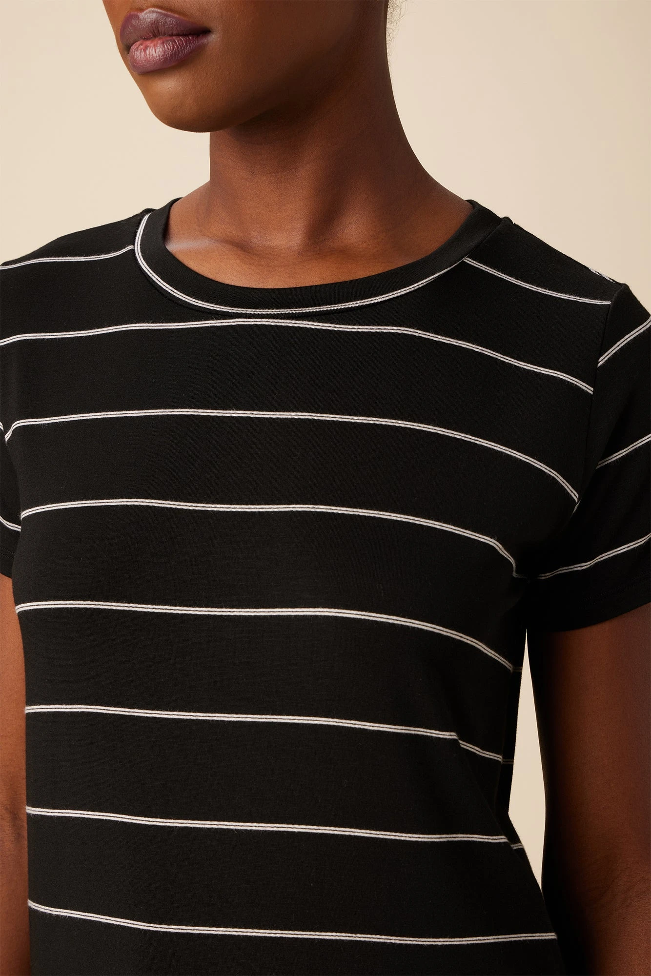 Berkeley Dream Knit Tee - Black Havana Stripe 4 Berkeley Dream Knit Tee - Black Havana Stripe - Image 4