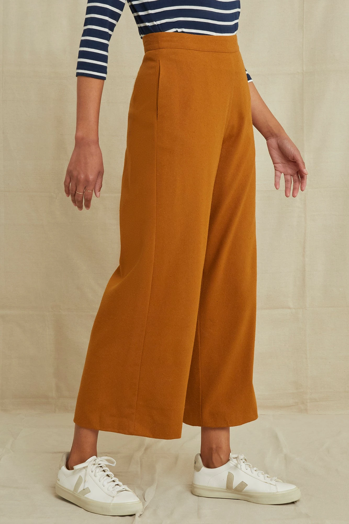Patsy Silk Noil Pant - Golden Tan 2 Patsy Silk Noil Pant - Golden Tan - Image 2