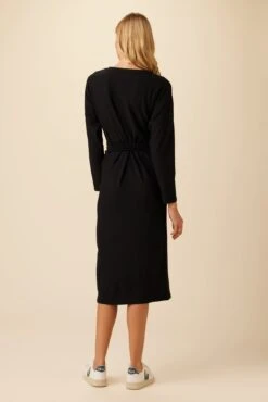 Russo Luxe Fleece Dress - Black -Women Clothing Sales 9597R1 Russo Black 3