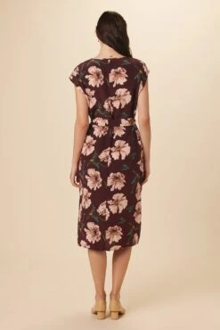 Cindra Washable Silk Midi Dress - Paysage Sepia -Women Clothing Sales 9674 Cindra Paysage Sepia 3