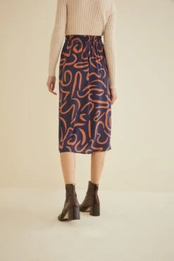 Ollie Midi Skirt - Matisse -Women Clothing Sales 9678 Ollie Silk Matisse Rust 2326 web