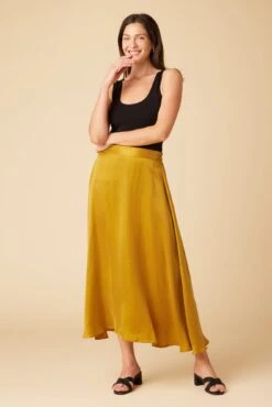 Blaze Cottonseed Cupro Skirt - Gold -Women Clothing Sales 9837 Blaze Cupro Gold 4