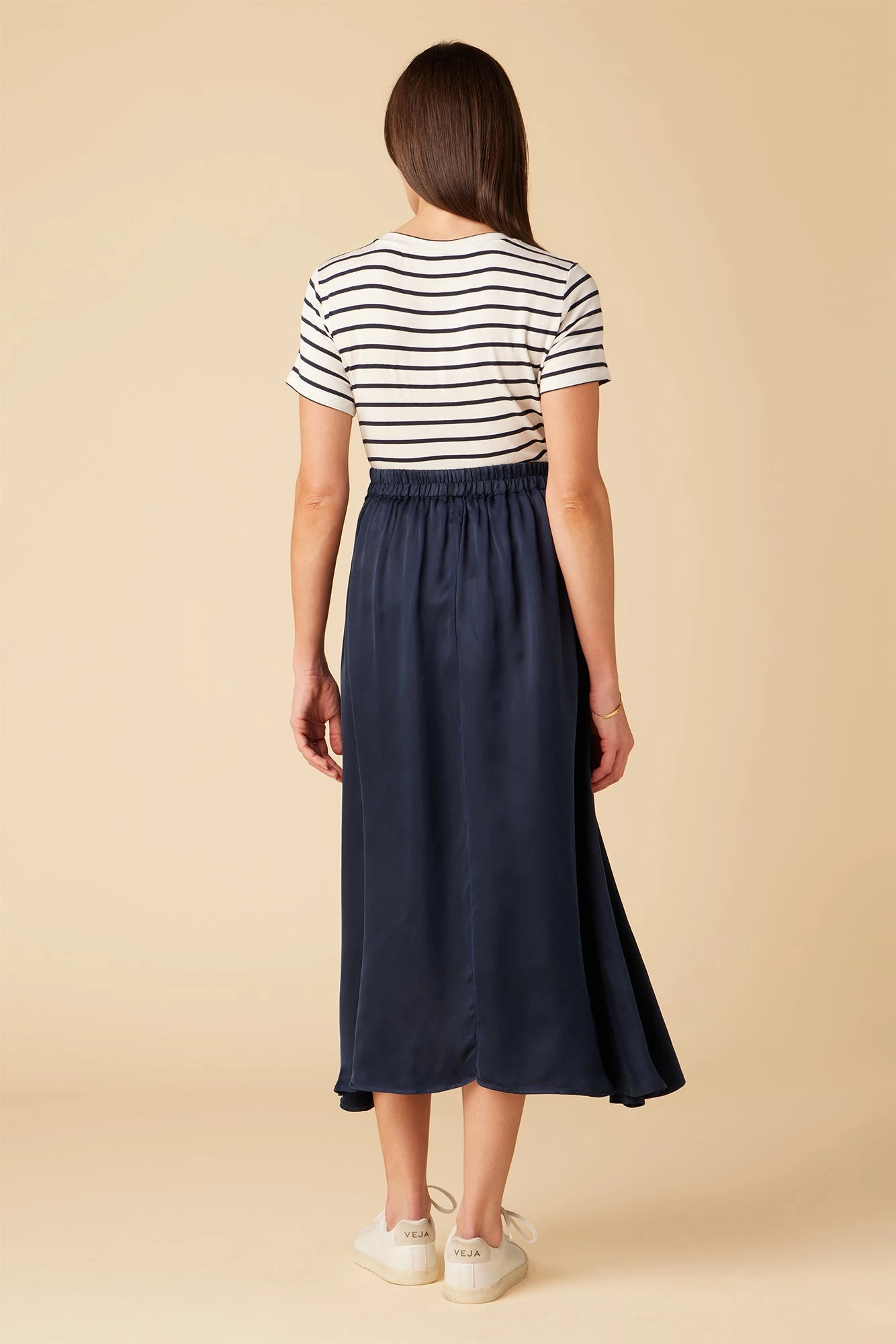 Blaze Cottonseed Cupro Skirt - Navy 4 Blaze Cottonseed Cupro Skirt - Navy - Image 4