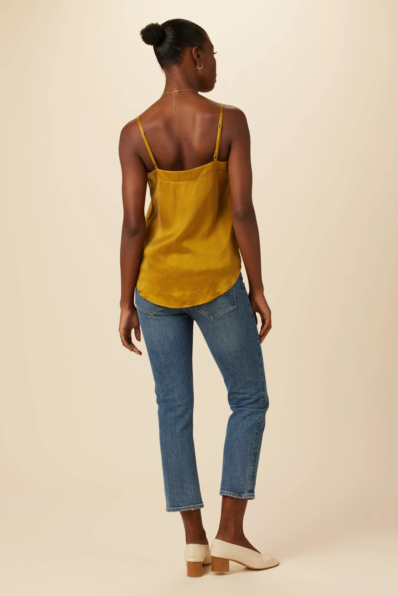 Barlow Cottonseed Cupro Cami - Gold 3 Barlow Cottonseed Cupro Cami - Gold - Image 3