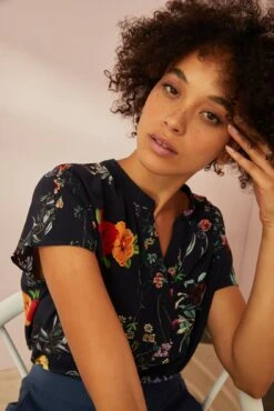 Renata Washable Silk Blouse - Provence Floral