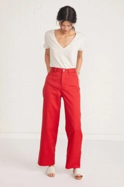 Kowtow Stage Pant -Women Clothing Sales stage pant red 018 web